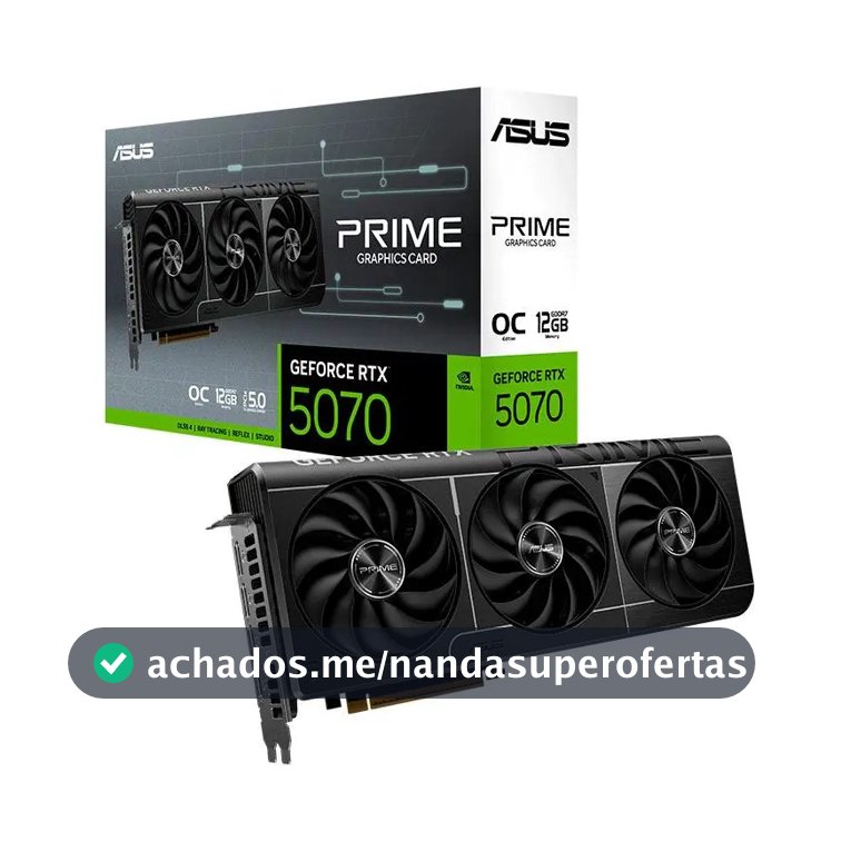 Placa de Vídeo Asus GeForce RTX 5070 Prime OC Edition 12GB GDDR7 192-bit