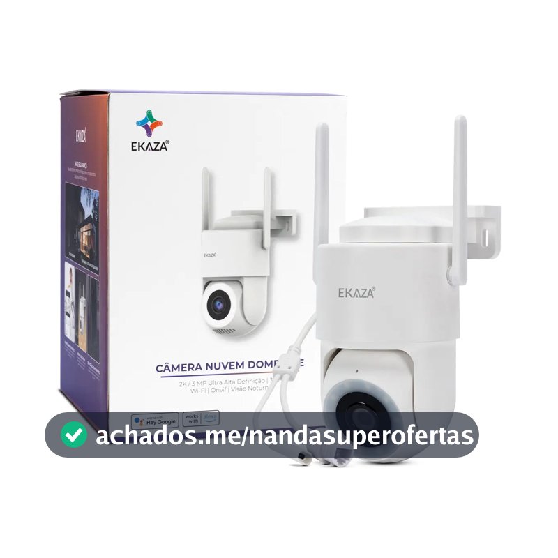 Câmera de segurança Externa Wifi Dome Lite Prova da Água Resistente Ip66 Ekaza Branco