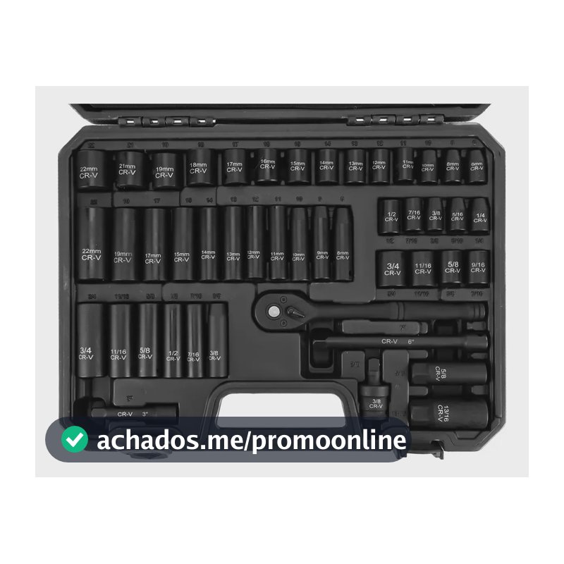 Kit De Chaves Jogo Chave Catraca 3/8 Soquetes Longos Preto