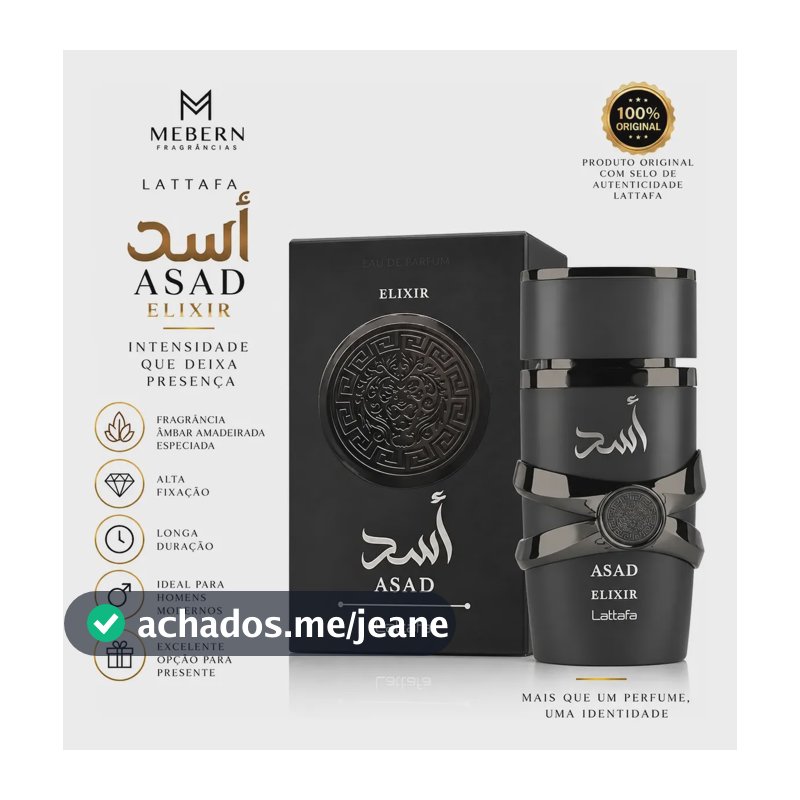 Asad Elixir Lattafa Perfume Árabe 100 Ml 2025