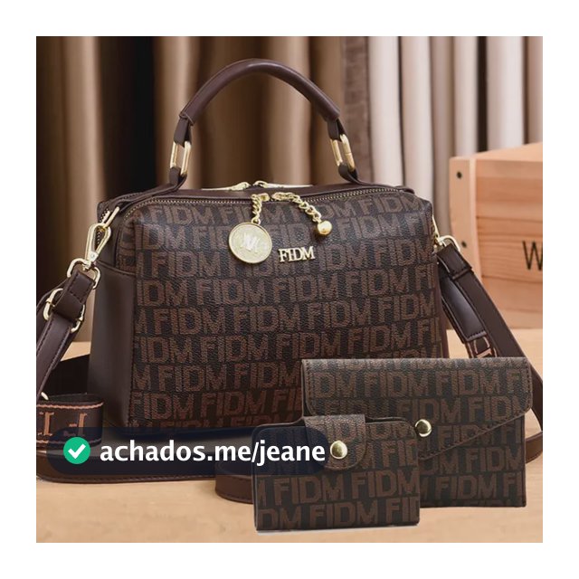 Kit Bolsa Com Alça E Carteira Feminina Coffee