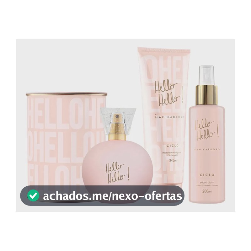 Hello Hello by Nah Cardoso Ciclo Kit com Deo Colônia 100ml, Hidratante e Body Splash