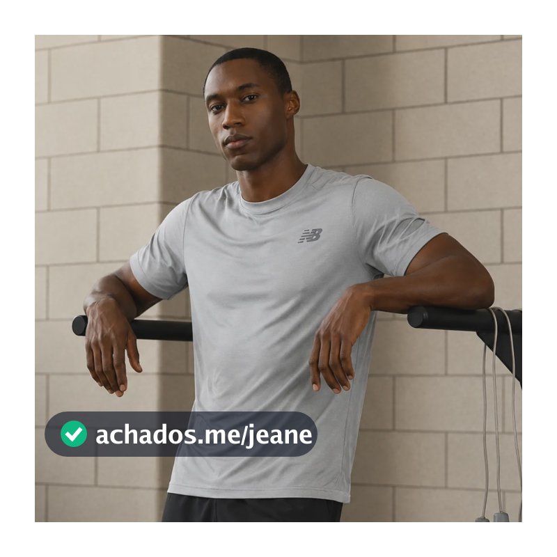 Camiseta New Balance Masculina Active Original  Esportiva Cinza G