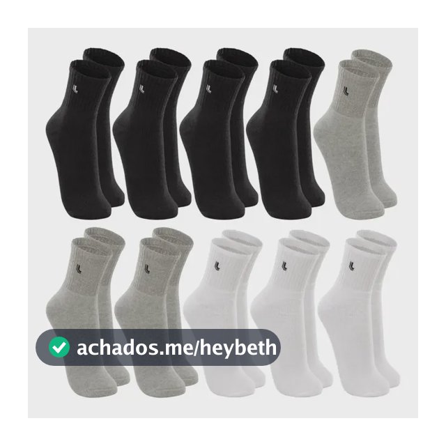 Kit 10 Pares Meia Lupo Original Masculina Cano Médio Algodão