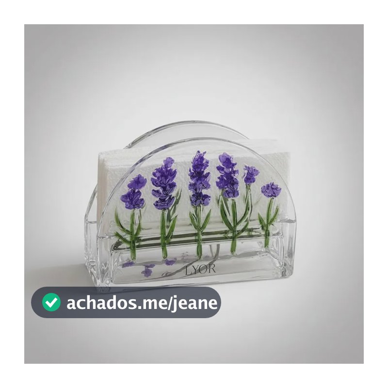 Porta Guardanapos Cristal Transparente Lavanda Lyor Wolff