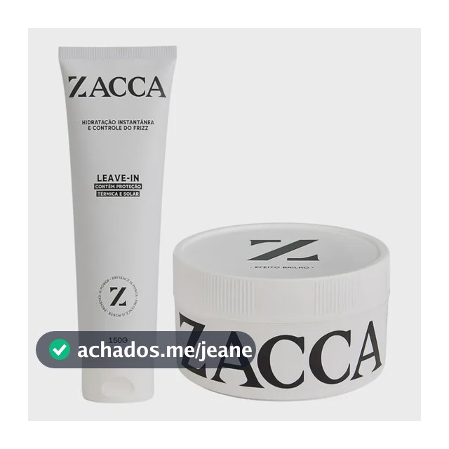 Kit Leave In E Cera Modeladora Efeito Brilho Zacca Fixacao