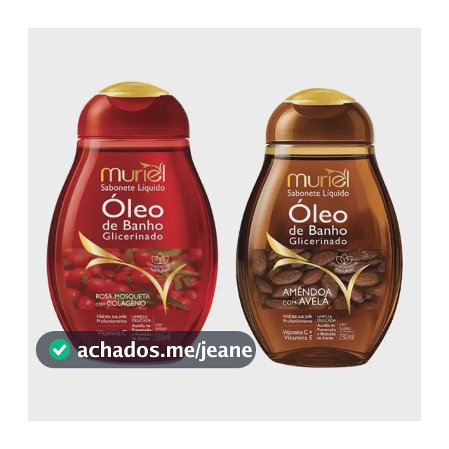 Kit Oleo De Banho Sabonete Líquido Muriel 2 Unidades 230ml
