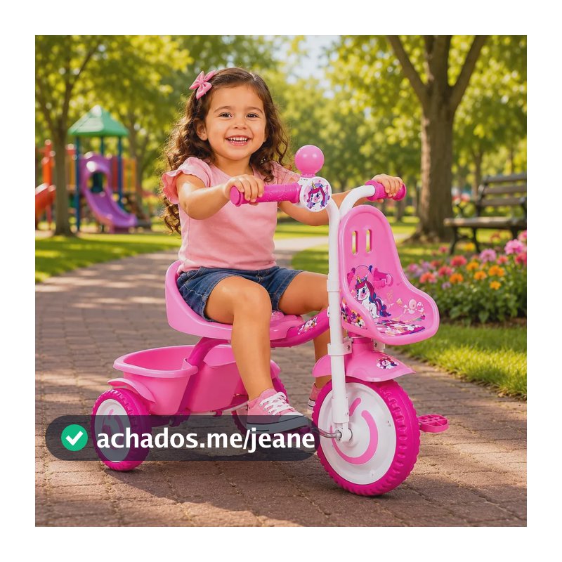 Triciclo Infantil Motoca Totoca Passeio P/ Menino E Menina Rosa