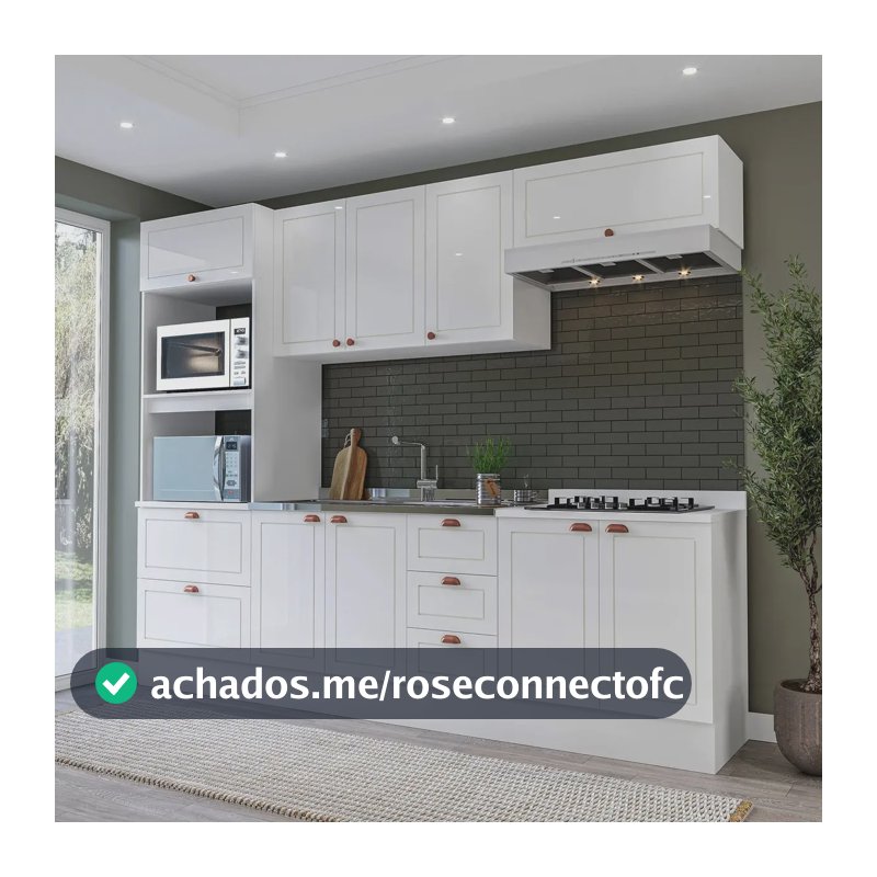 Cozinha Pérola Com Rodapé 5 Peças Torre Quente Cc Branco