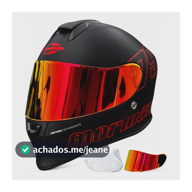 Capacete Fechado Masculino Feminino 1979 Viseira Vermelha Selo Inmetro
