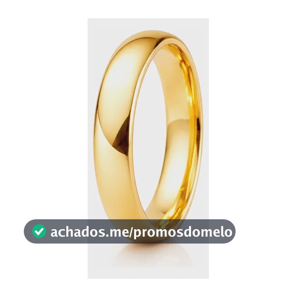 Aliança Avulsa Ouro 18k Anatômica Tungstênio 4mm Ouro 18k 18