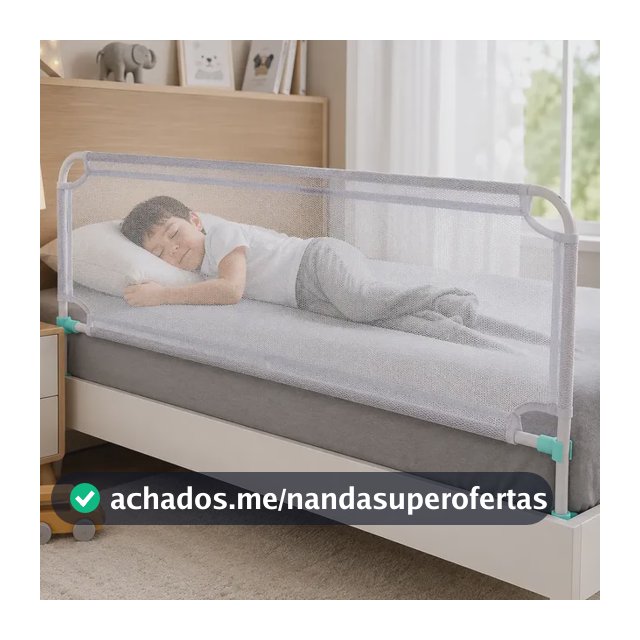 Barreira De Proteção Cama Infantil Tela Antiqueda Universal Branco Liso