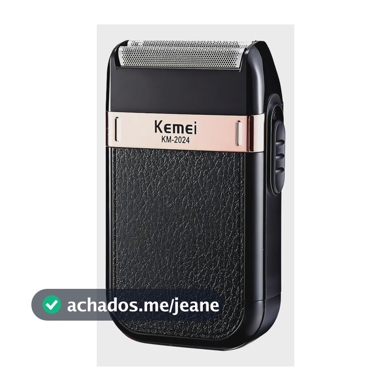 Barbeador Elétrico Acabamento Shaver Kemei 2024 Cor Preto