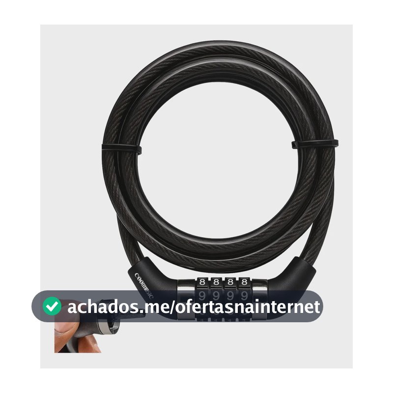Cadeado Bicicleta Antifurto Trava Com Senha Aço Reforçado Para Bike Moto Corrente Portão Coolmusic Cor Preto