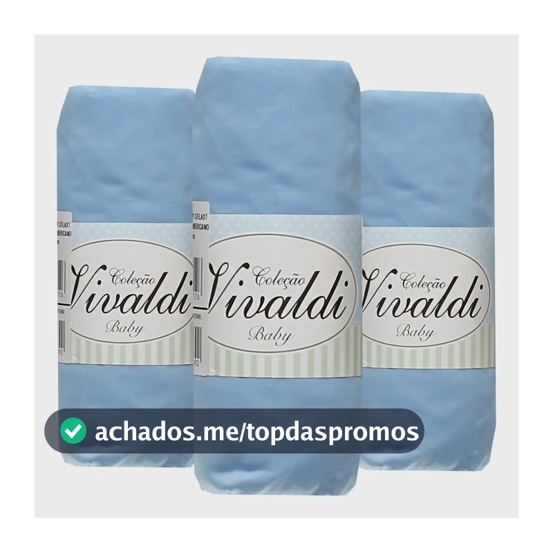 3 Lençol De Berço Americano Avulso 100% Algodão Sul Brasil Cor 3 Azul