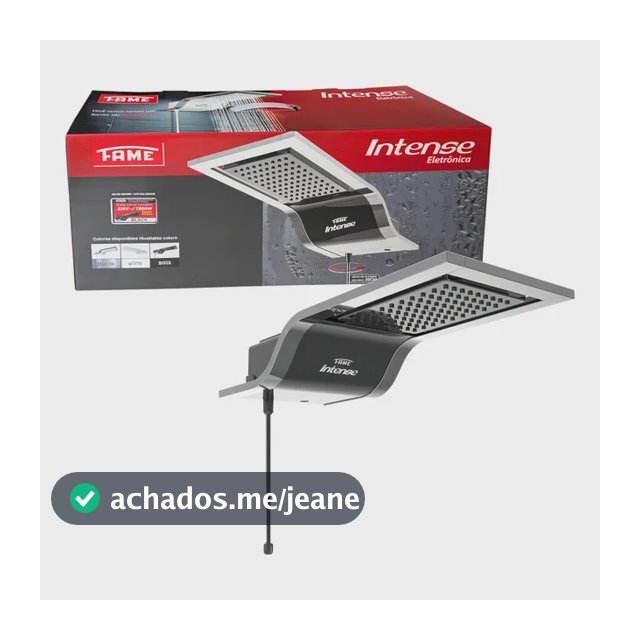 Chuveiro Eletrônico Fame Intense Black 7800w Preto/cromado Parede 220v 7.8 Kw