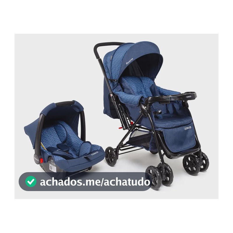 Travel System Cosco Kids, Reverse, 0 a 15kg, Azul Rajado
