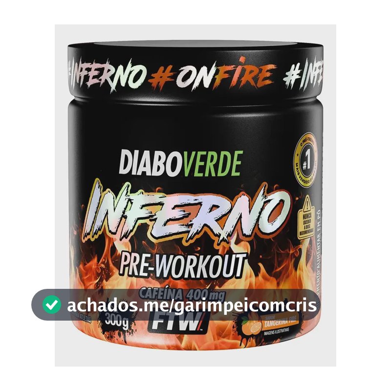 Suplemento FTW Diabo Verde Diablo en pó sabor tangerina fire x 300g