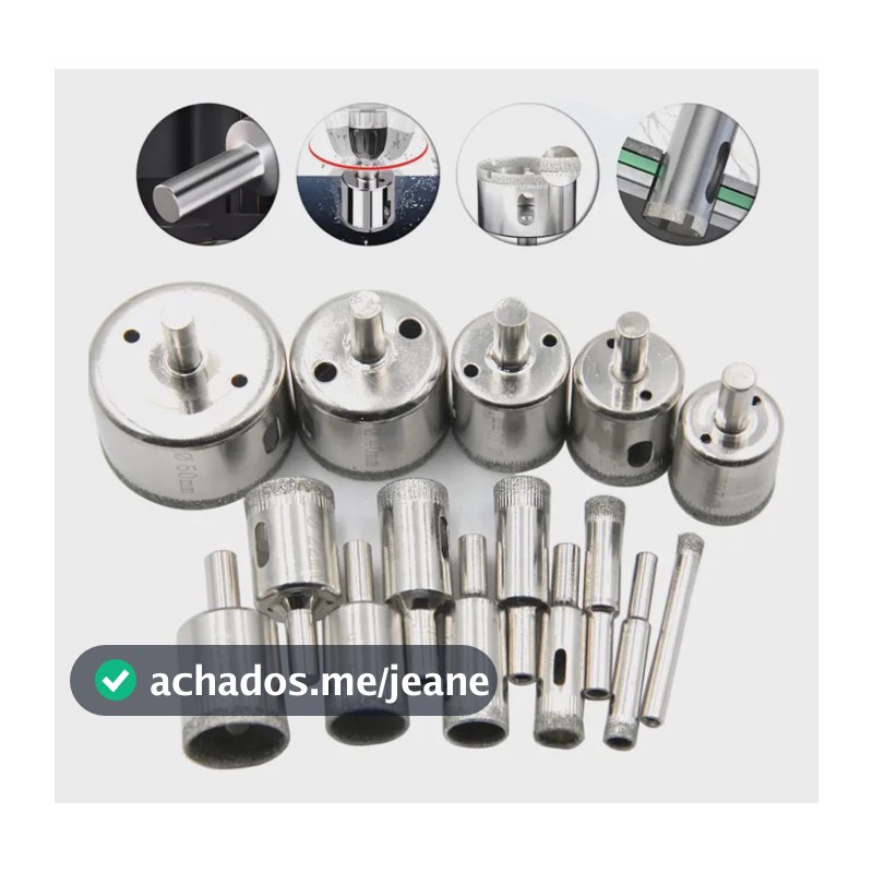 Kit 15 Pçs Brocas Copo Diamantadas Vidro Ceramica 6-50mm