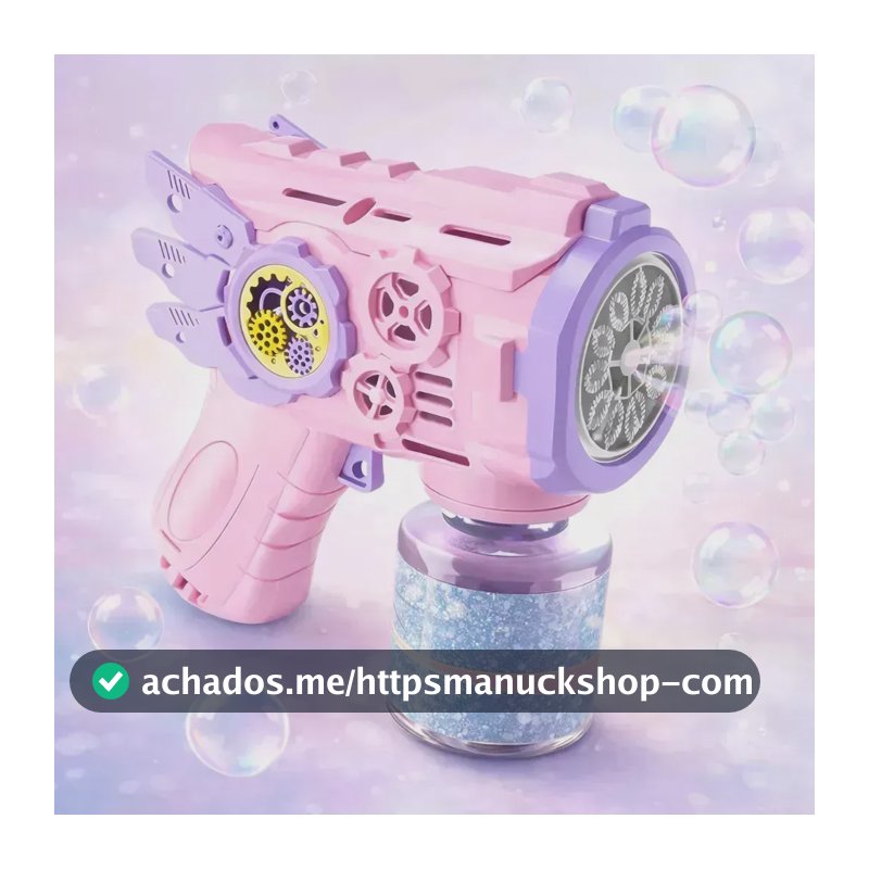 Brinquedo Maquina Bolha De Sabão Pistola Automática C/ Luz C