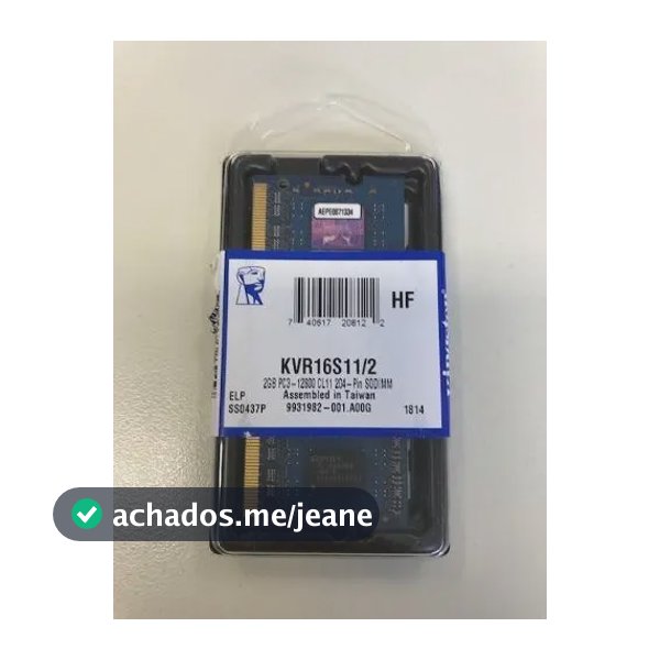 Memória ValueRAM 1x2GB Kingston KVR16S11/2G