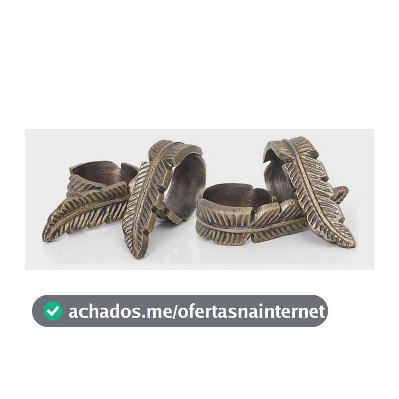 Anel De Guardanapo Copa E Cia 4 Peças Folha Vintage