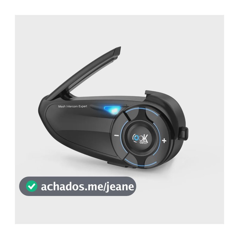 Intercomunicador Mesh Bluetooth Q8 Lookearth para Capacete com Alcance de 1km