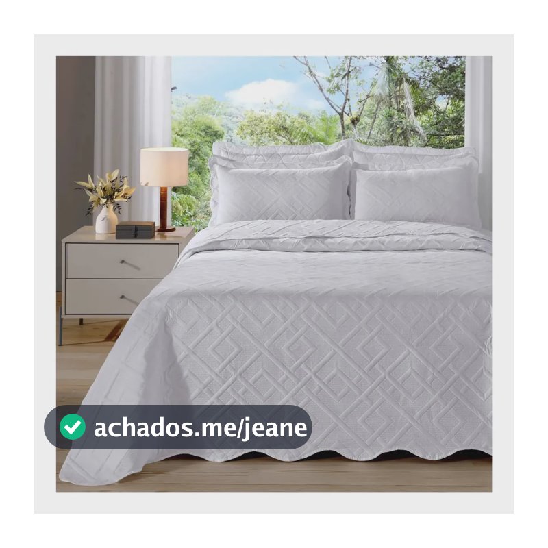 Colcha Queen Buettner Dupla Face Matelassê Linha Nobre Luxo Cor Branco