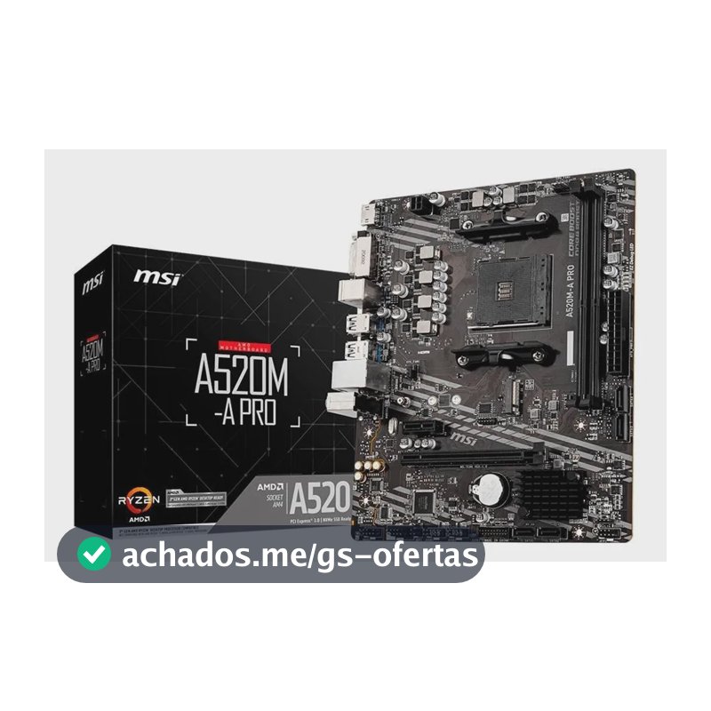 Placa-mãe Msi A520m-a Pro Am4 Matx Ddr4 Preto