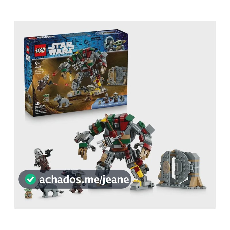 LEGO Star Wars Confronto com Droides Sentinelas no Palácio Hutt 75451; Brinquedo de construção com personagens para recriar batalhas do Mandaloriano e Grogu; 9+