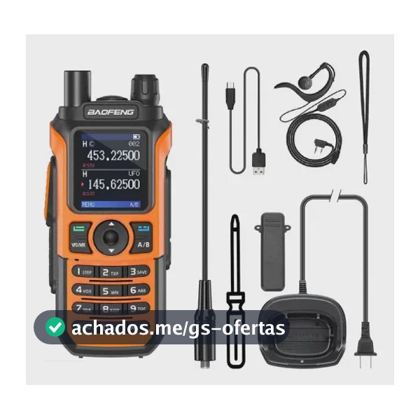 Rádio Baofeng Uv-21 Pro V2 (versão 2) Tela triband UHF VHF de 1,77 polegadas resistente à água USB-c