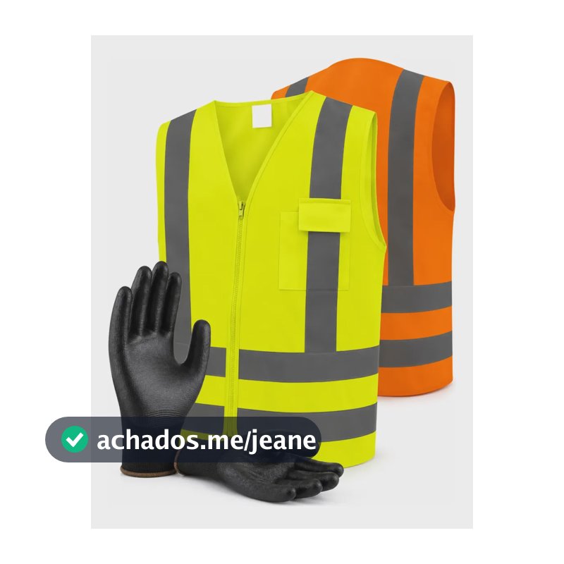 Kit Entregador Colete Refletivo + Luva De Segurança Tato Epi Laranja M M