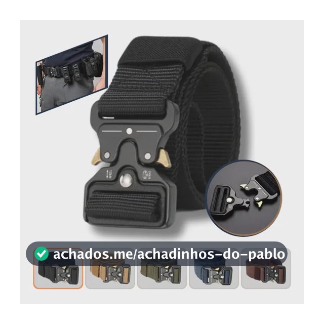 Cinto Tático Militar Engate Rápido Fivela Metal Anti Alérgic