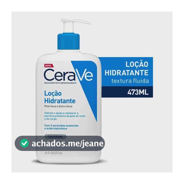 Loção Hidratante Corporal Sem Perfume, Com Ceramidas Essenciais E Ácido Hialurônico, Textura Fluida Cerave 473ml Sem Fragrância