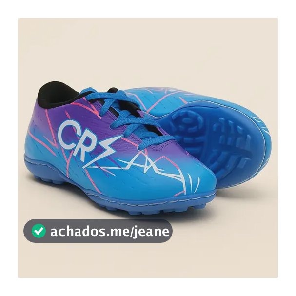 Chuteira Infantil Society Menino Cr7 Azul Sintético