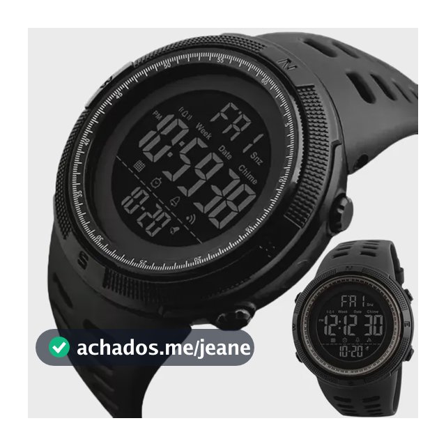 Relógio Masculino Quebec Digital Preto Original Esportivo A Prova D'agua 3ATM Luz Led Cronometro Alarme