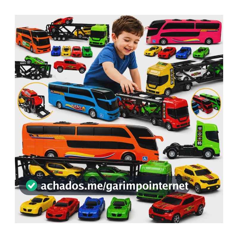 Kit Carrinhos Caminhão Cegonha 8 Pçs Miniatura Brinquedo Colorido