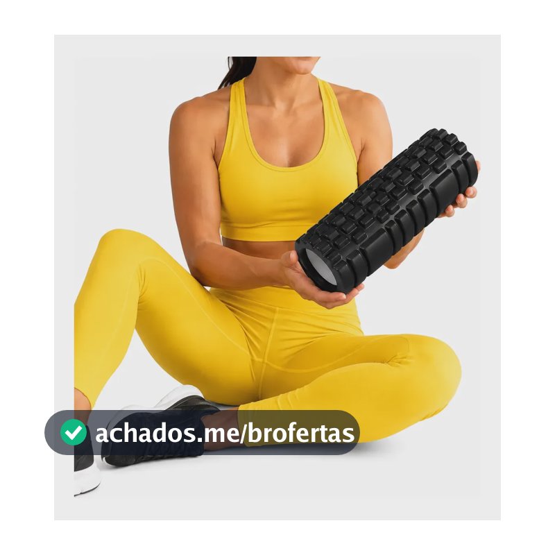 Rolo De Liberação Miofascial Massagem Fisioterapia Pilates Preto
