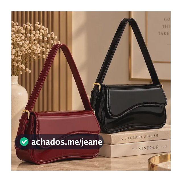 2 Bolsas Meia Lua Feminina De Ombro Y Mão Ajustável Verniz