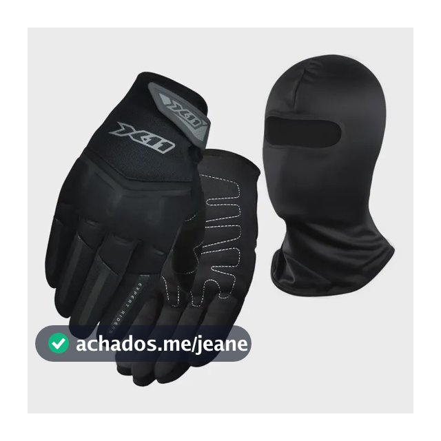 Luva Masculina Fit X Com Touch X11 Motociclista + Balaclava