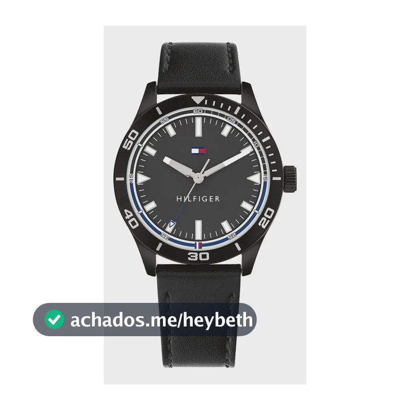 Relógio Tommy Hilfiger Toc Masculino Em Couro Preto 1791819 Preto
