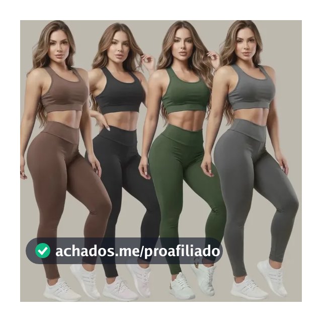 Kit 4 Conjuntos Calça Leg E Top Roupas Femininas De Academia
