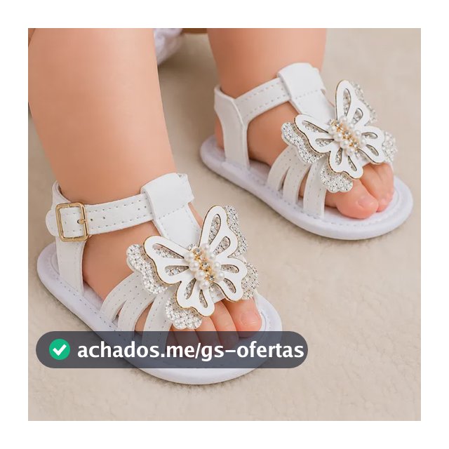 Sandália Recém Nascida Bebê Menina Chinelo Borboleta Confort