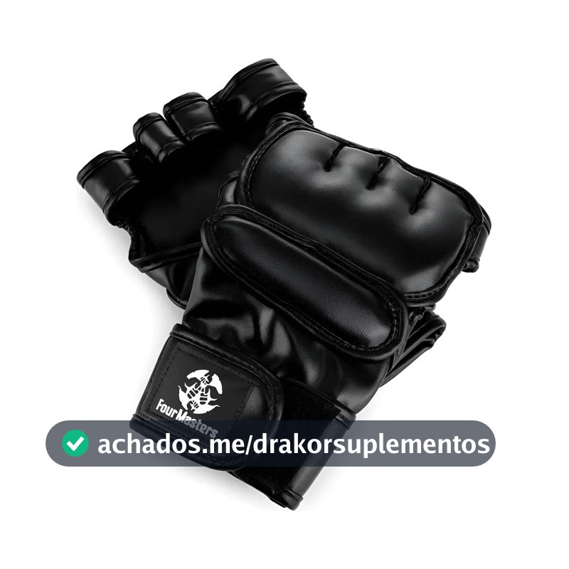 Par Luvas / Luva Mma Muay Thai Lutas Treino / Profissional Cor Preto Tamanho P
