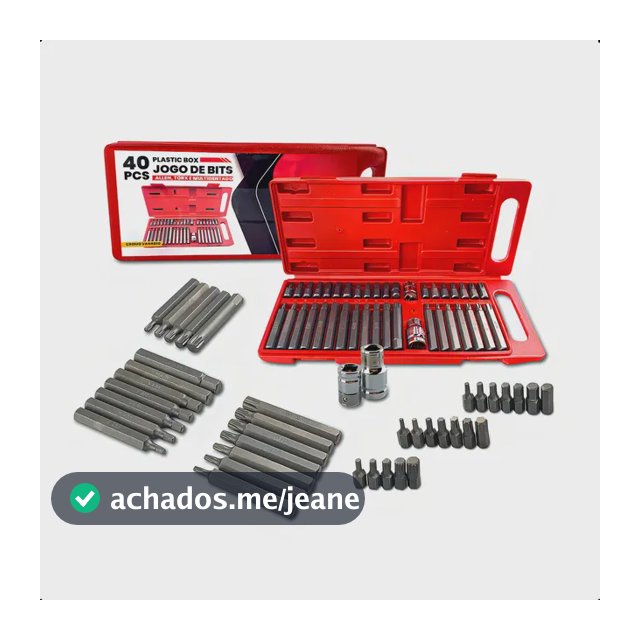 Jogo de Ferramentas Feron 40 Peças Bits Allen Torx Multidentado Aço Cromo Vanádio