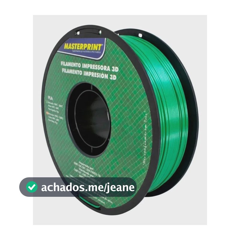Filamento Pla Premium Masterprint 1kg 1.75mm Impressora 3d Silk Verde