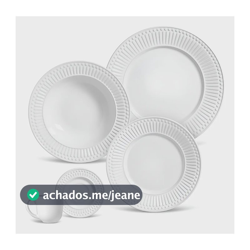APARELHO DE JANTAR 20 PEÇAS ROMA BRANCO