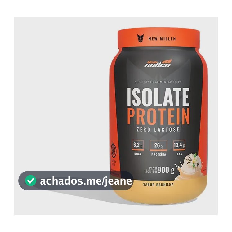 Proteína bovina isolada New Millen Whey Zero Lactose Isolate em pó sabor Baunilha x 900g