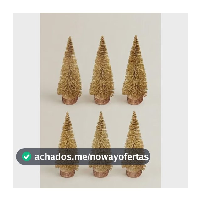 Kit 6 Arvores De Natal Com Base Madeira Decoração Mesa