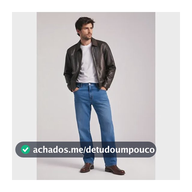 Calça Jeans Básica Reta Com Elastano Azul Hering